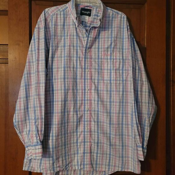 Men's XL Wrangler Breast Cancer Awareness Button Down Long Sleeve Shirt - Picture 1 of 5